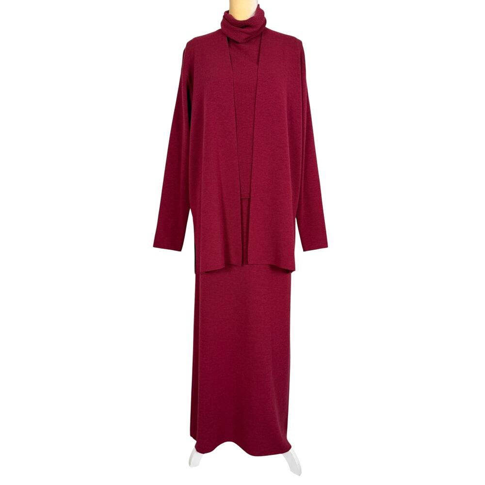 Eileen Fisher Women's Burgundy Maxi Skirt 3 Piece Set - Picture 2 of 15